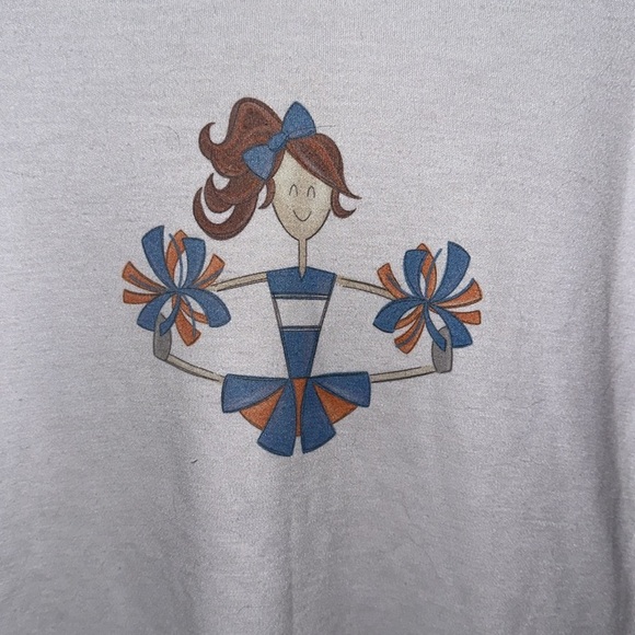 LAUGHING GIRAFFE Short Sleeve Ruffle Tshirt Cheerleader Applique Girls Size S/7 - Picture 2 of 4